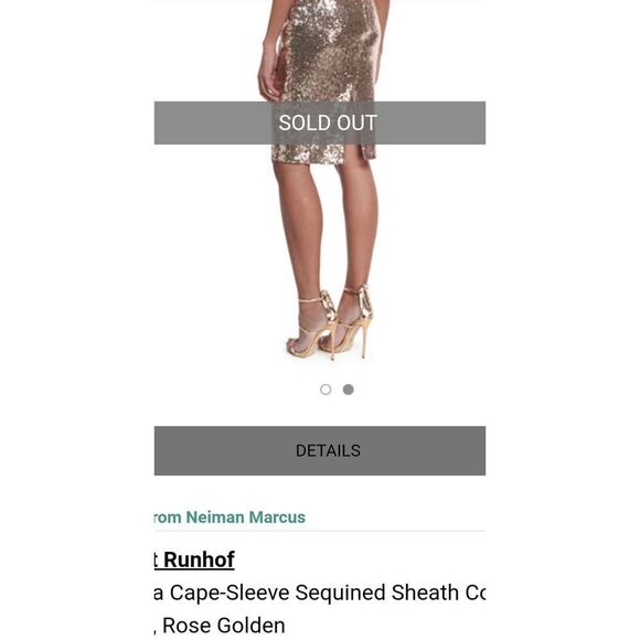 Talbot Runhof "Lobata" Sequined Cocktail Dress - Picture 4 of 6